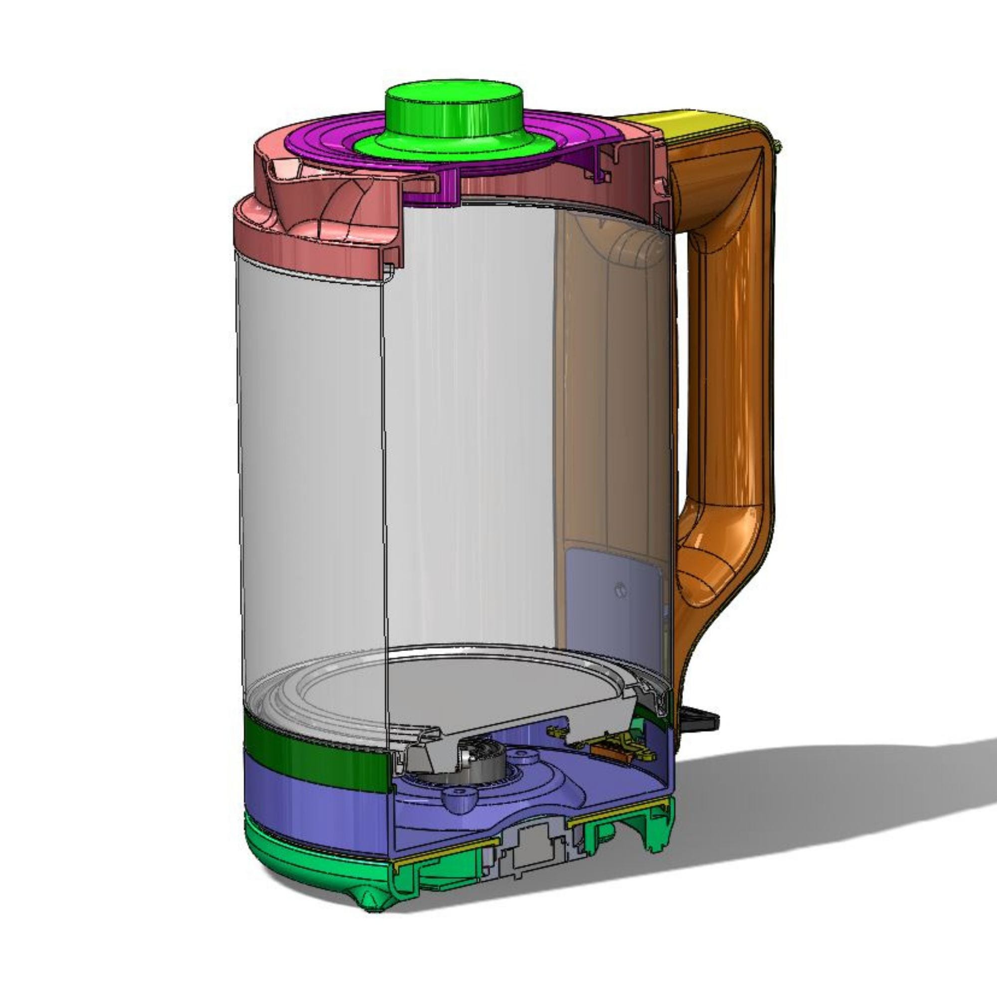 Tea maker 3D CAD assembly view in SolidWorks