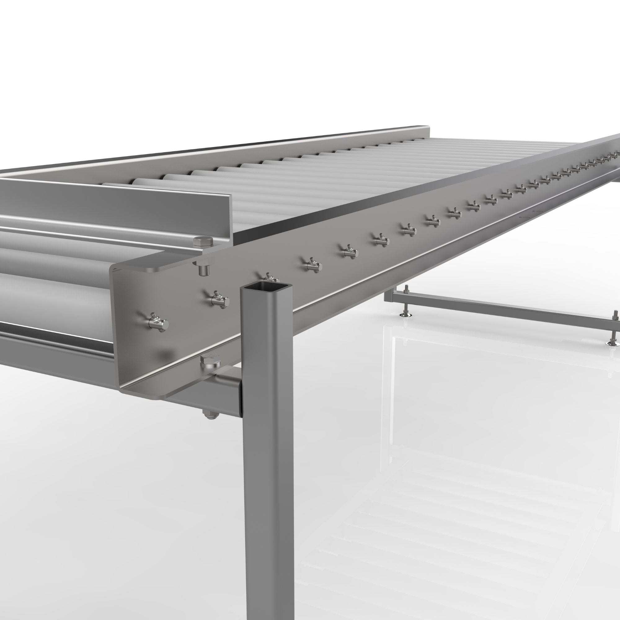 Conveyor drive end mechanical detail and mounting brackets