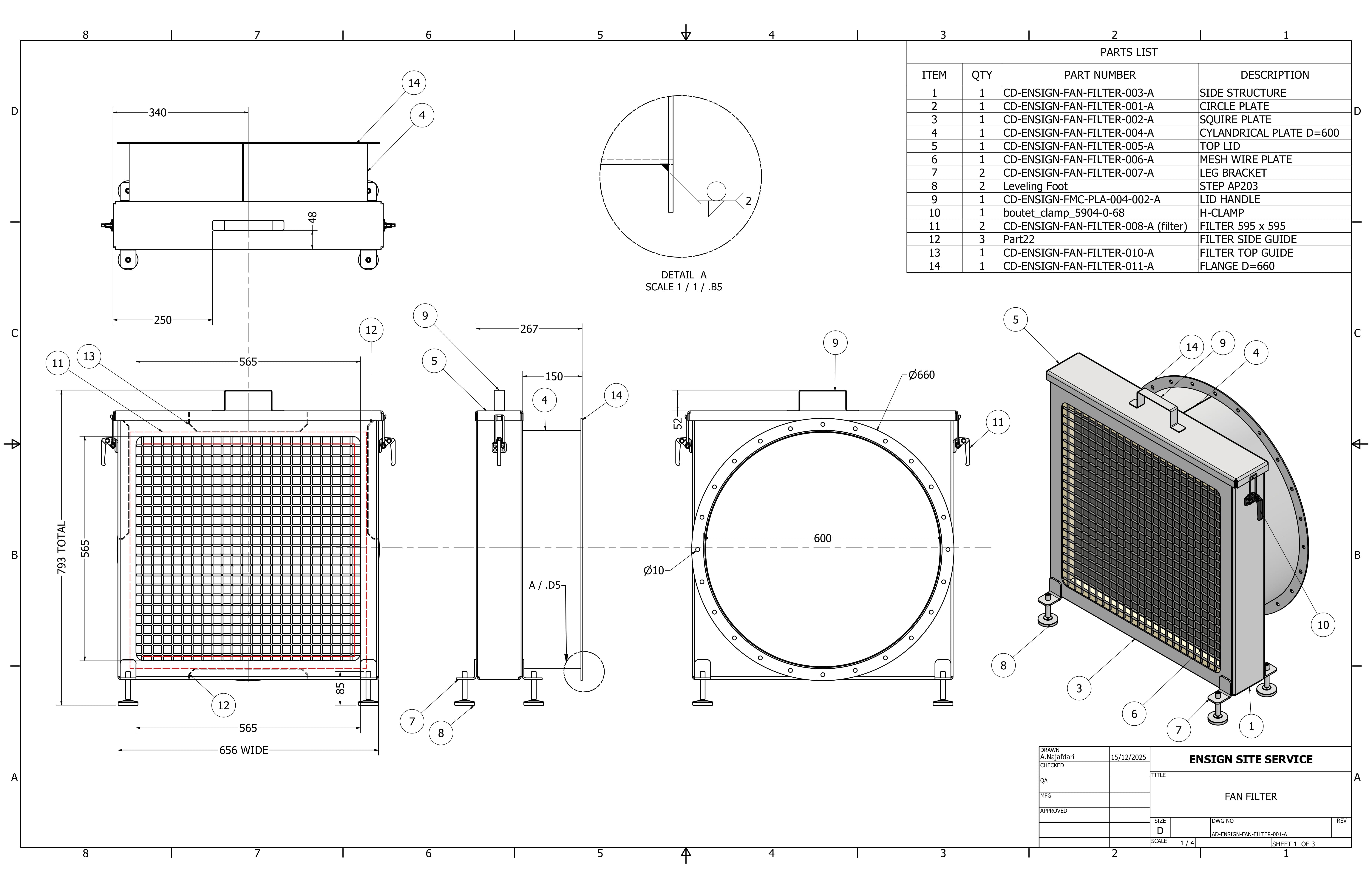 Fan Filter Unit Drawing