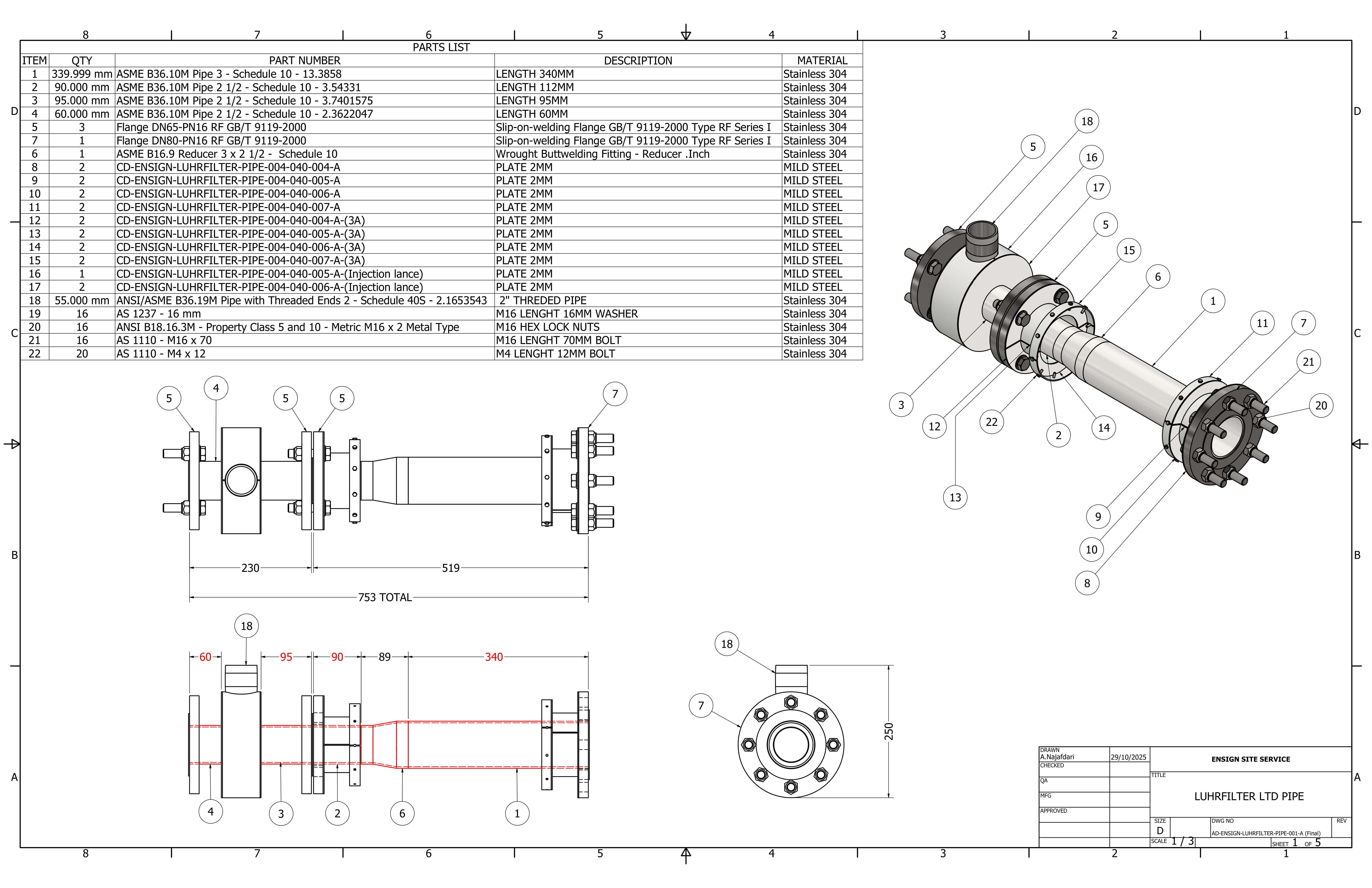 Luhr Filter Pipework Drawing