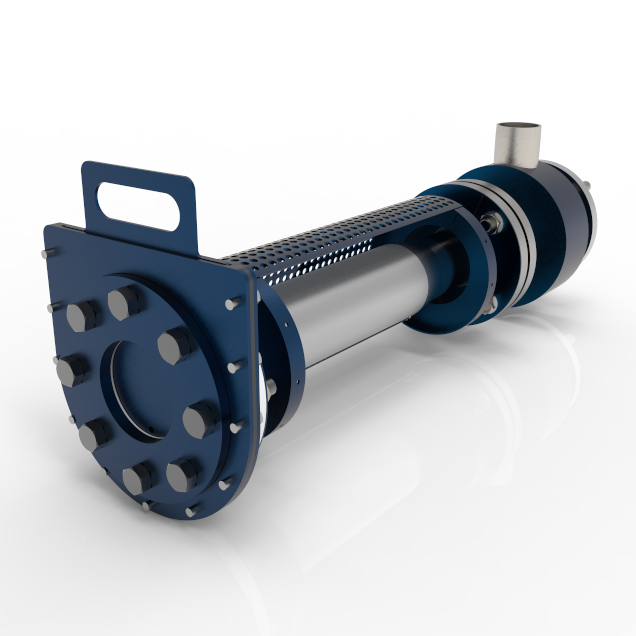 Industrial filter and pipe routing mechanical design model
