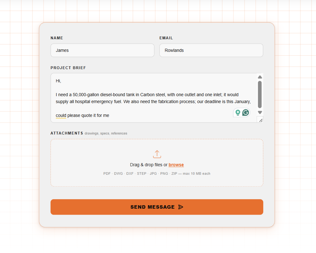 Get Quote form